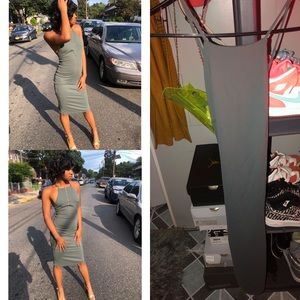 MIDI HALTER BODY-CON DRESS